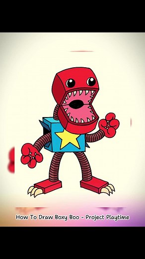 How To Draw Boxy Boo - Project Playtime #cartoondrawing #drawing #drawingtutorial #howtodraw #boxyboo #projectplaytime #fyp