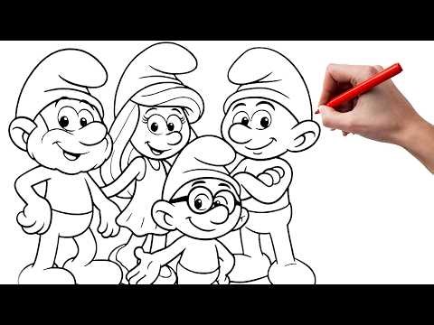 Coloring The Smurfs / Smurfette, Papa Smurf & Friends / The Smurfs Coloring Pages
