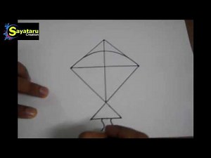 How to draw a kite step by step, kite drawing