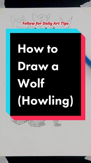 How to draw a wolf. Please follow! #fyp #foryou #foryoupage #art #creative #viral #howtodraw #arttutorial #artlessons #drawing #tutorial #wolf #wolves