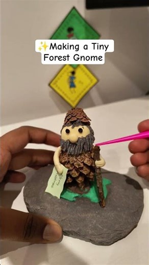 Making a Tiny Forest Gnome From Scratch 🌲✨ | Cute DIY Sculpture #diy #craft #ideas #shorts #like