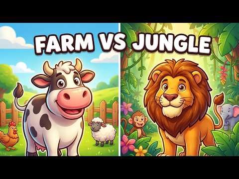 Farm Animals Meet Jungle Animals! 🐮🐯 Learn & Dance Song for Kids