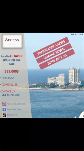 Land for Sale in Ghadir, Jounieh with Panoramic Views