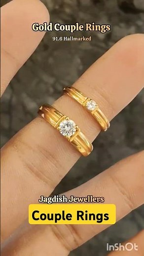 Beautiful gold couple rings designs 22karat Hallmarked. gold ring designs