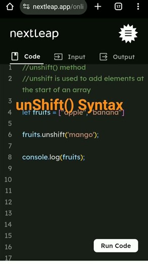 INTERVIEW CODE UNSHIFT() METHOD