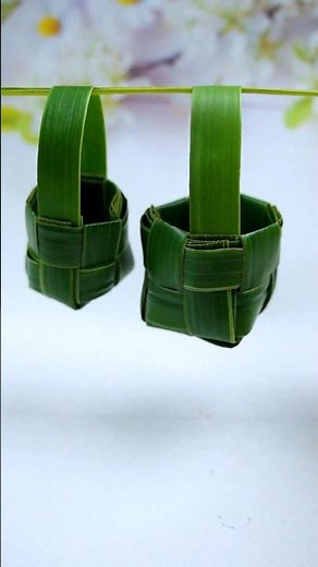 Coconut Leaf Basket Craft 🧺🌴 | Easy DIY Leaf Basket Tutorial for Beginners | Eco-Friendly Craft Idea