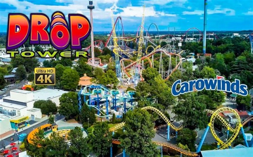 4K POV Drop Tower 174 ft Tall On Ride Carowinds Intamin 2nd Gen