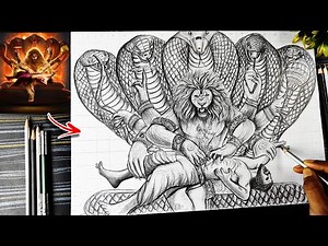 Narasimha Drawing Outline🔥, How To Draw Mahavatar Narasimha, Bhagwan Narsingh Drawing Step By Step