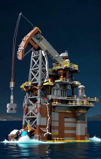 LEGO Oil Rig Explosion 😱 #lego #shorts