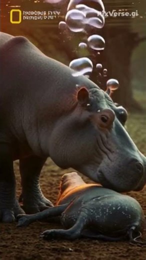 What This Hippo Did After Losing Her Baby Will Break Your Heart 😢 #hippo #africa #shorts