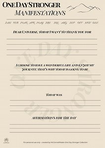 Manifestation Journal Worksheet: Gratitude & Affirmations (PDF Download) - Etsy