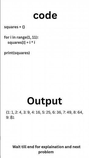 Build a Squares Lookup Table with Python Dictionaries! #shorts