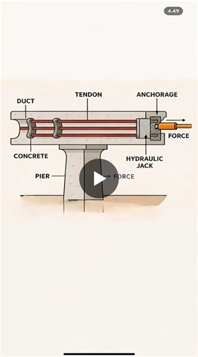 Post-tensioning is an advanced concrete strengthening technique where high-strength steel tendons are tensioned after the concrete has gained sufficient strength. These tendons are placed inside… | Qamar Hayat Lead Construction Manager Egis Group PMP®,RMP®,PgMP® CMQ ASQ