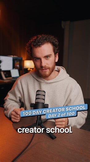 You have 3 seconds to stop the scroll. Here's how to do it every time. Day 2 of 100 Day Creator School, and today we're talking visual hooks. Most creators focus on what they say, but forget that viewers need a reason to keep watching before you've said a word. Here are 5 visual hooks that actually work: 1 Movement or Action: Jump into frame. Point at the camera. Flip open a notebook. Motion triggers the eye before the brain even processes it. 2 Unexpected Elements: A bright outfit, a weird soun