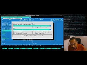 Linux command-line: Using midnight commander - an all powerful text-mode file manager.