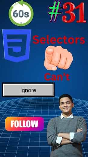 Neel Sheth on Instagram: "CSS Selectors are the backbone of styling — ignore them, and CSS will always feel confusing 🎯 Most beginners think CSS is about colors and fonts, but the real power of CSS lies in selectors. If you don’t understand CSS selectors, you’ll struggle with: targeting elements writing clean styles scaling your web design debugging broken layouts In this reel, I explain the CSS selectors you can’t ignore if you’re learning web development, coding, or web design. You’ll underst