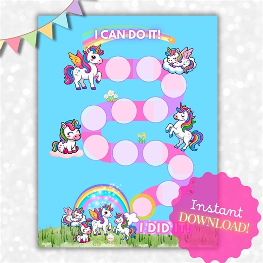 Unicorn Reward Chart, Printable Potty Training Chart for Toddlers, Rainbow Sticker Chart, Kids Reward Chart, Unicorn Potty Chart - Etsy