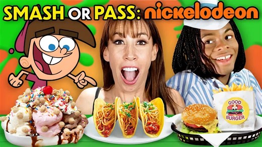 32K views · 827 reactions | Smash or Pass Nickelodeon Foods! (iCarly, Good Burger, Jimmy Neutron) - People Vs Food | People Vs Food By React | Facebook
