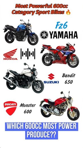 Most Powerful 600cc Sport Bikes With Aftermarket Exhaust Test 😱 🔥 #cbr600rr #bandit650 #shorts #fz6