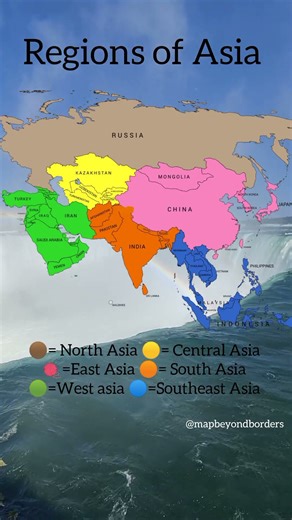 The sub region of Asia continent #shorts #map #asia