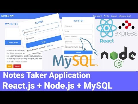 Build a Modern Note-Taking App with React, Node.js & MySQL in Tamil