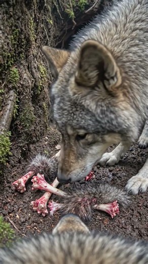 Inside a wolf’s den — a world driven by instinct and survival 🐺🌑#WolfPOV #AnimalVision #WildLife #De