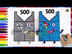 (Numberblocks) How To Draw Numberblock 500 | Drawing & Coloring Tutorial For Kids | Art Start