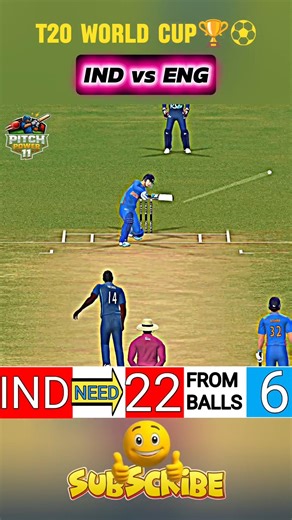 IND vs ENG 6 Ball 22 Run 😎 Real Cricket 🏏 #shorts