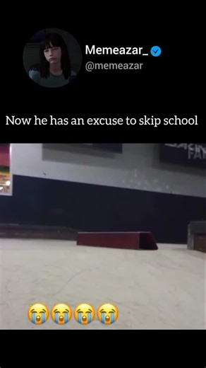 memeazar on Instagram: "Skateboard Ramp Fail Gone Wrong | Epic Slip Moment A boy tried to hit a small steel ramp with his skateboard… but the landing didn’t go as planned Right when he was about to finish the ramp, he slipped and slammed straight into it — a painful, unexpected moment you can’t look away from If you love crazy fails, skate moments, and “bro that gotta hurt” clips, this one’s for you! Watch till the end #skatefail #skateboardfail #rampfail #painfulmoments #funnyreel #viralreels #