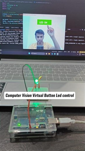 Computer Vision LED Control with Python & Arduino #arduino #python