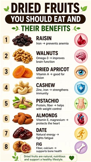 8 Best Dried Fruits You Should Eat Daily for Better Health! 🌰💪 #Shorts