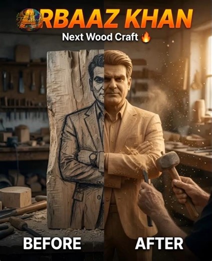 Arbaaz Khan Wood Statue Transformation 😱 | 5FT Ultra Realistic Wood Carving #viralvideo