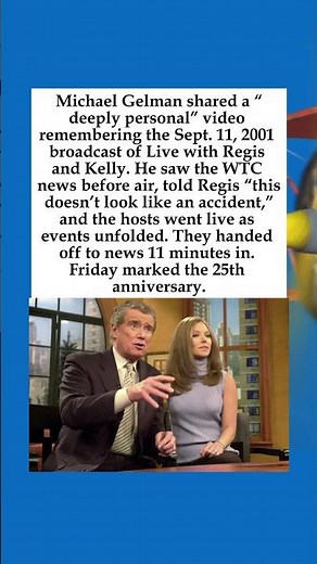 Live with Regis and Kelly Producer Recalls 9/11 Broadcast “Minutes Before Air” in Emotional Video