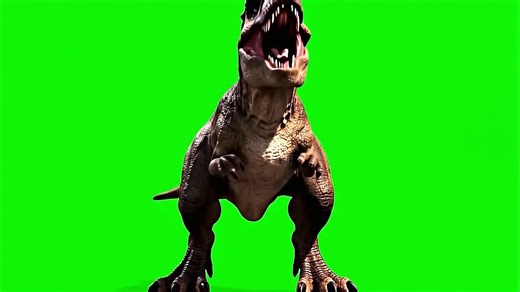 T-Rex, T-Rex Roar, Green Screen T-Rex. Free Stock Video