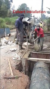 Installation of concrete culverts on site