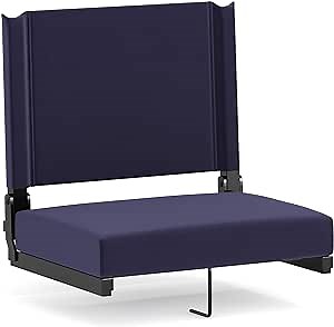 Flash Furniture Grandstand Portable Stadium Seat for Bleachers or Benches, Folding Padded Stadium Chair with Carrying Handle, 500 lb. Weight Capacity, Navy