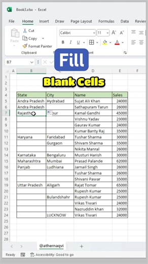 Fill Empty Cells Instantly Using This Excel Trick