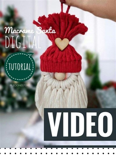 Macrame Santa Video Tutorial: DIY Christmas Ornament (instant Download) - Etsy