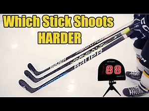 Which Bauer hockey stick has the HARDEST SHOT - AG5NT SYNC or Hyperlite? Radar Kick Point Speed Test