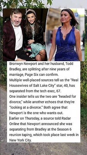 RHOSLC’s Bronwyn Newport & Todd Bradley Split After 9 Year