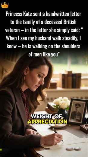 10K views · 394 reactions | Princess Kate sent a handwritten letter to the family of a deceased British veteran – in the letter she simply said: “When I see my husband walk steadily, I know – he is walking on the shoulders of men like you” | And Now You Know The Rest Of The Story | Facebook