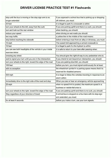 DRIVER LICENSE PRACTICE TEST #1 Flashcards video
