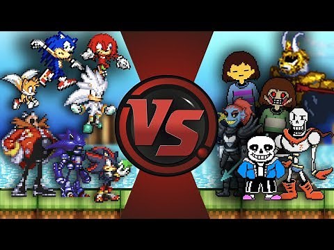 SONIC vs UNDERTALE TOTAL WAR (Sonic vs Sans, Papyrus, Chara, Frisk & More) Undertale AnimationRewind