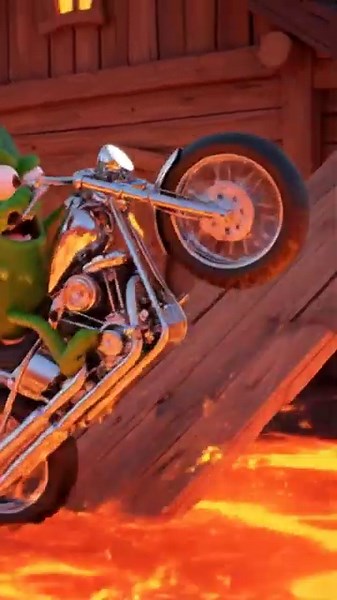 Epic Cucumber Motorcycle Jump Over Lava!