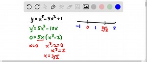 SOLVED:Find (by hand) all critical numbers and use the First Derivative Test to classify each as the location of a local maximum, local minimum or neither. y=x^5-5 x^2 1
