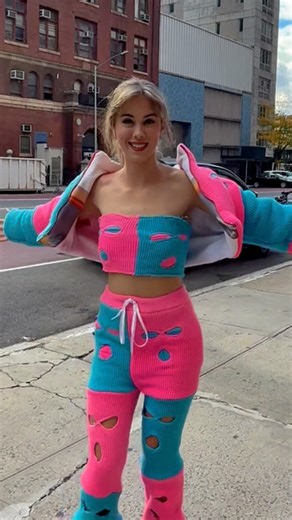 Custom reversible ski mask puffer for Jaida Henley headed to perform in New York #bandrunnazclothing