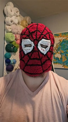Crocheting a Spiderman mask for Brand New Day