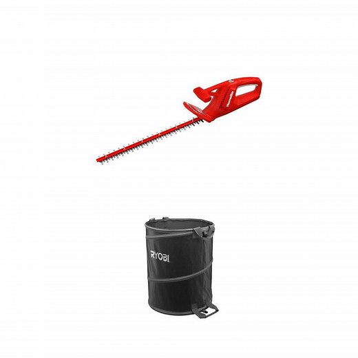 12V Lithium 18 in. Cordless Hedge Trimmer with Battery/Charger and Lawn Leaf Bag Combo - The Home Depot