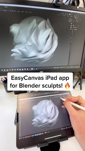 EasyCanvas iPad app works on both PC / Mac and turns your iPad into a Wacom tablet! Free 3 day trial #ipad #sculpt #sculpting #hack #lifehack #blender