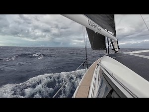 35+ Knots Downwind to the Exumas. Wild sail from Long Island - big swell & a challenging Exumas Cut.